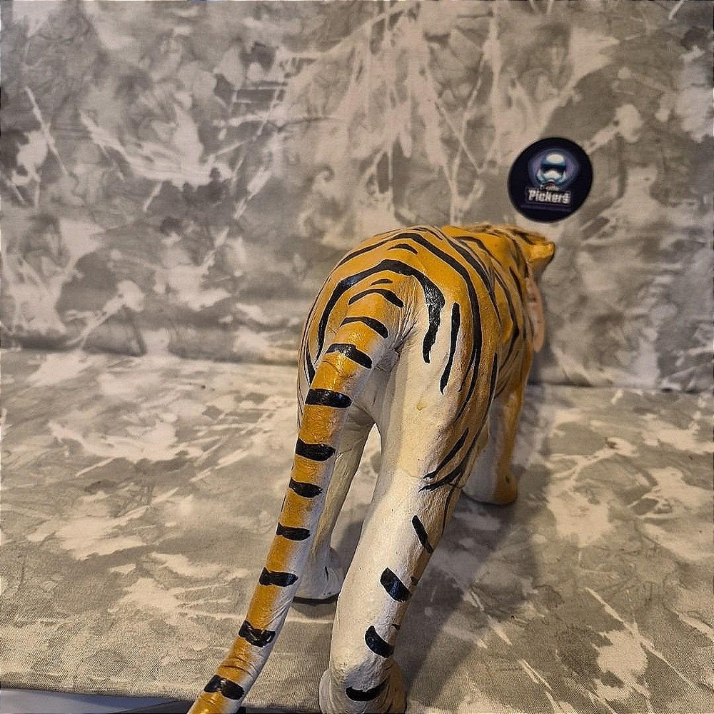 VTG Black Stripe Leather Wrapped Tiger Statue Figurine Sculpture 17" x 7.5"~NWT - Picture 4 of 9